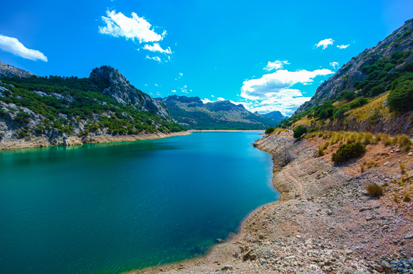 'Es Gorg Blau' reservoir. One of the largest water reservoirs on the island that supplies Mallorca